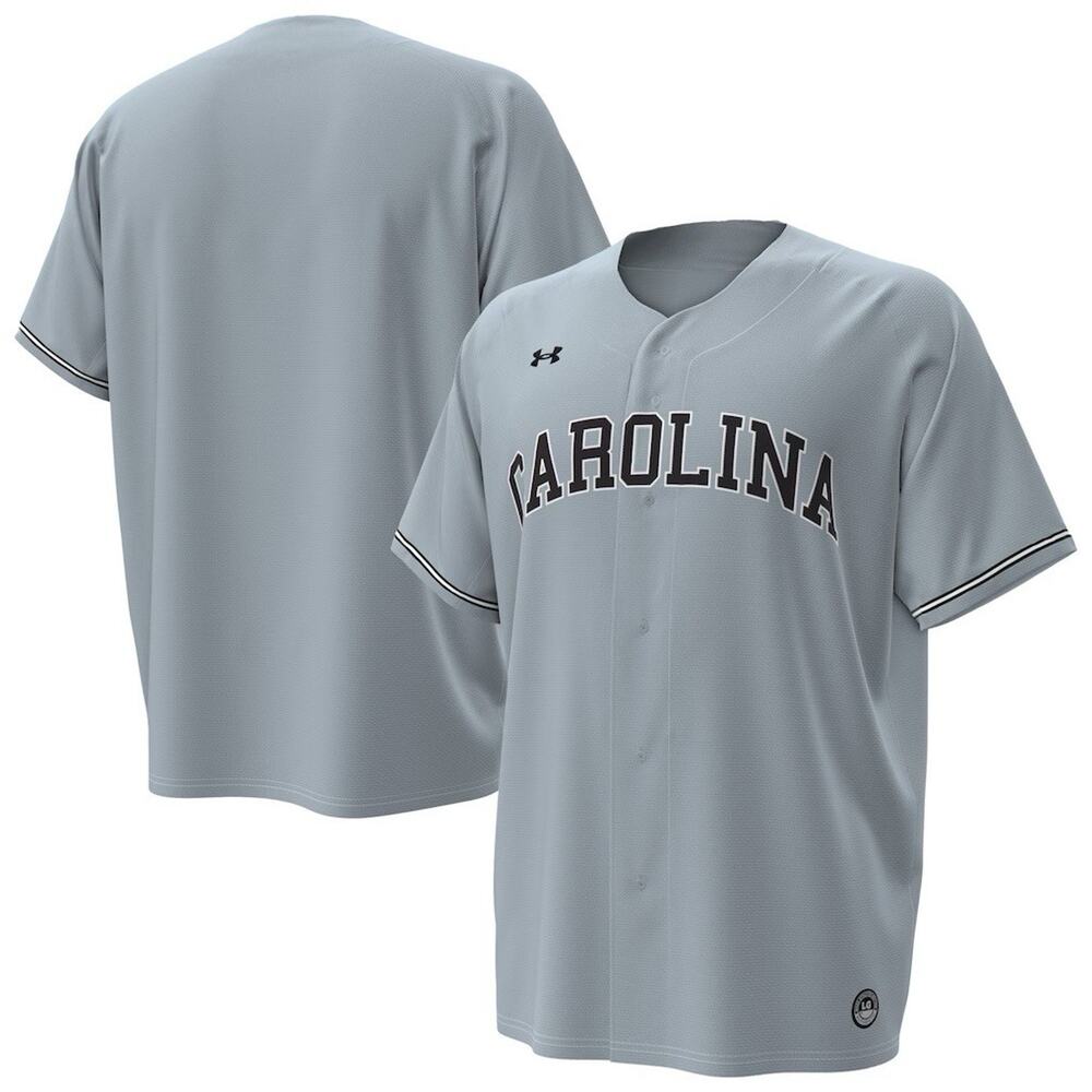 NWT South Carolina Gamecocks Under Armour Replica Baseball Jersey Gray Large New